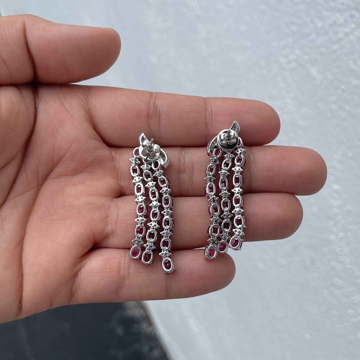 Ruby, Diamond and 18K Earrings