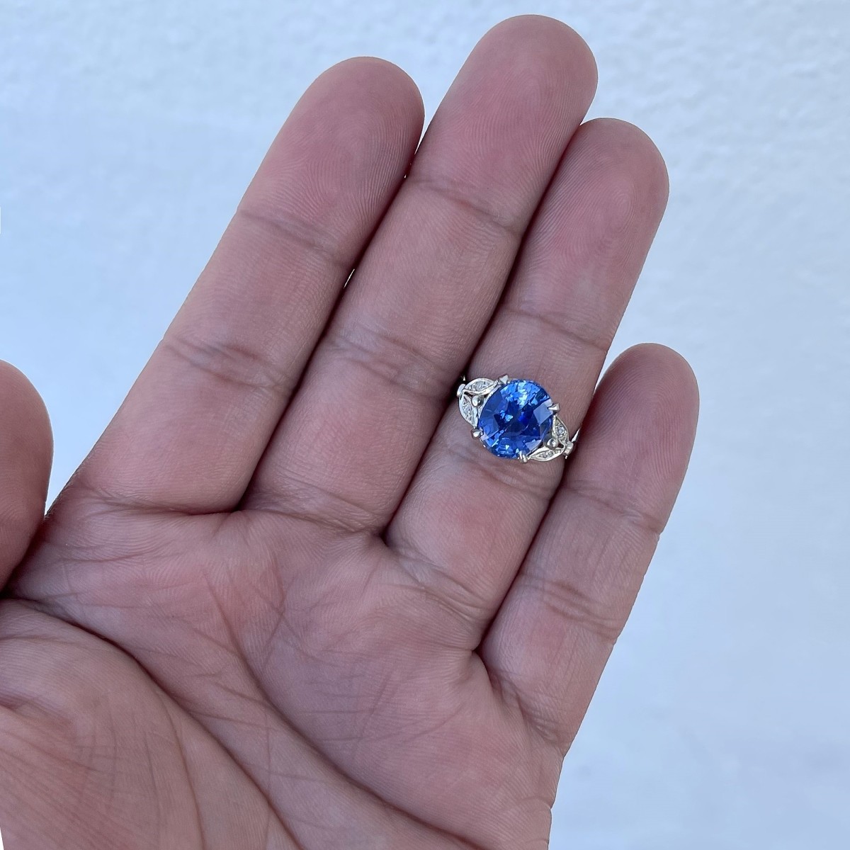 Sapphire, Diamond and 14K Ring