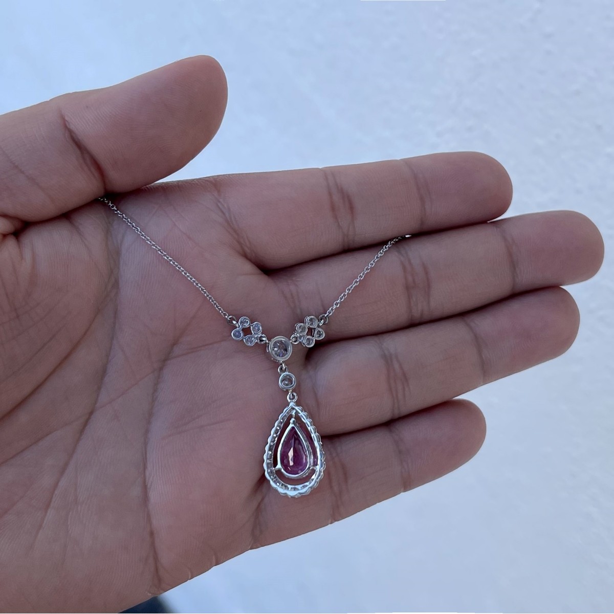 Sapphire, Diamond and 14K Necklace