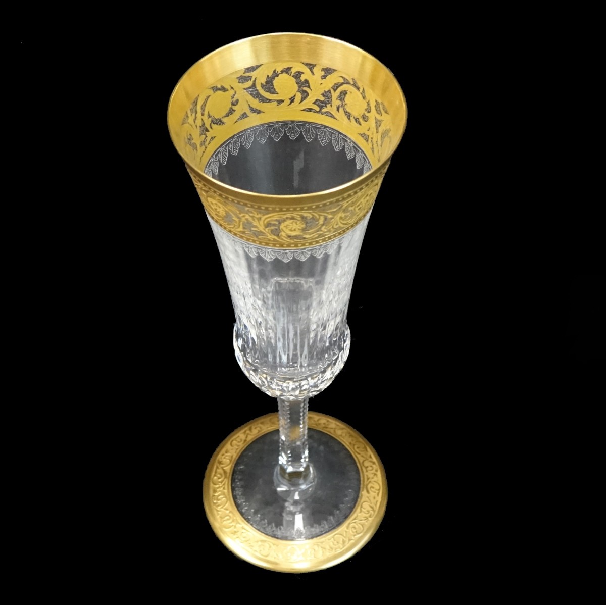 St. Louis Thistle Gold Champagne Flutes