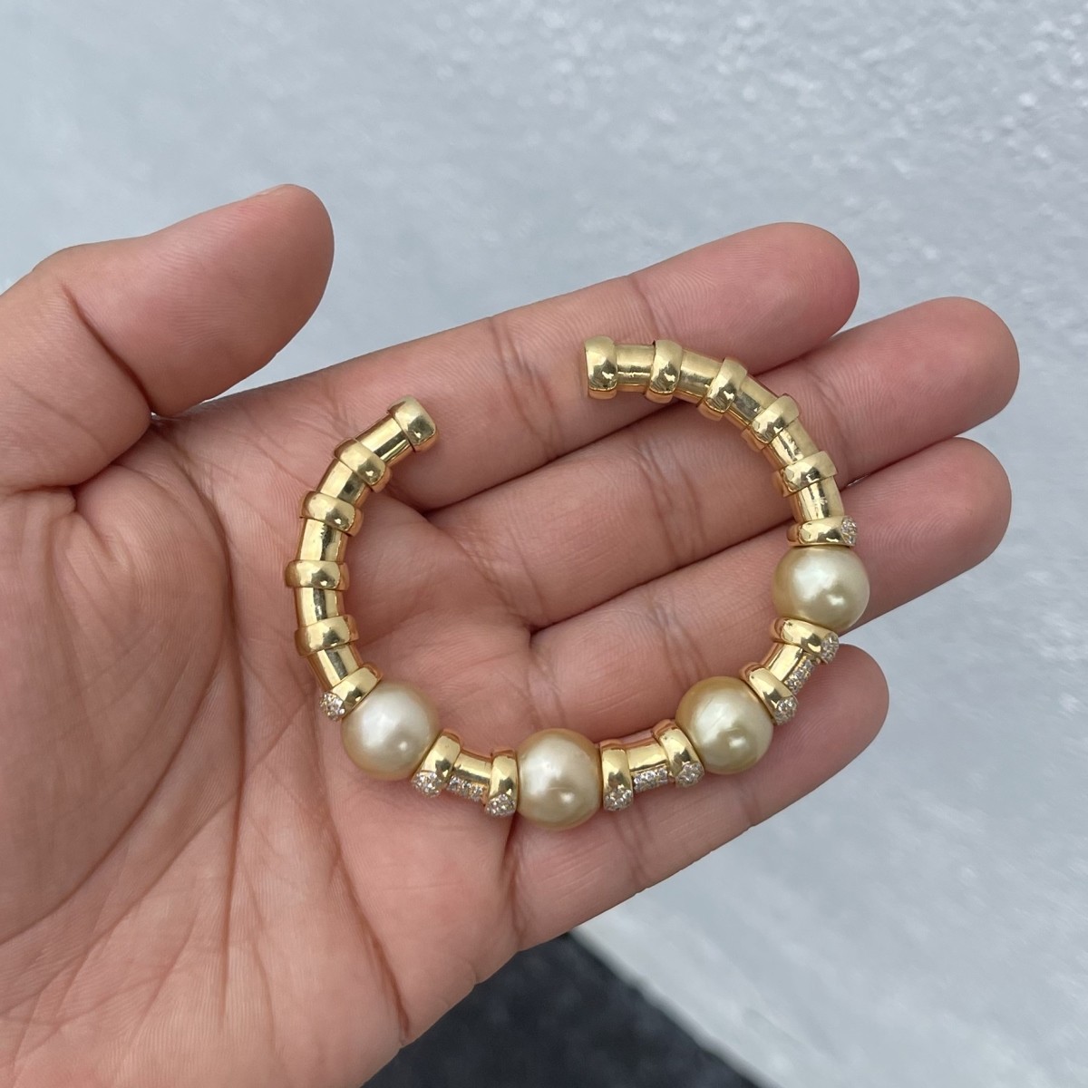 Diamond, Pearl and 18K Bracelet