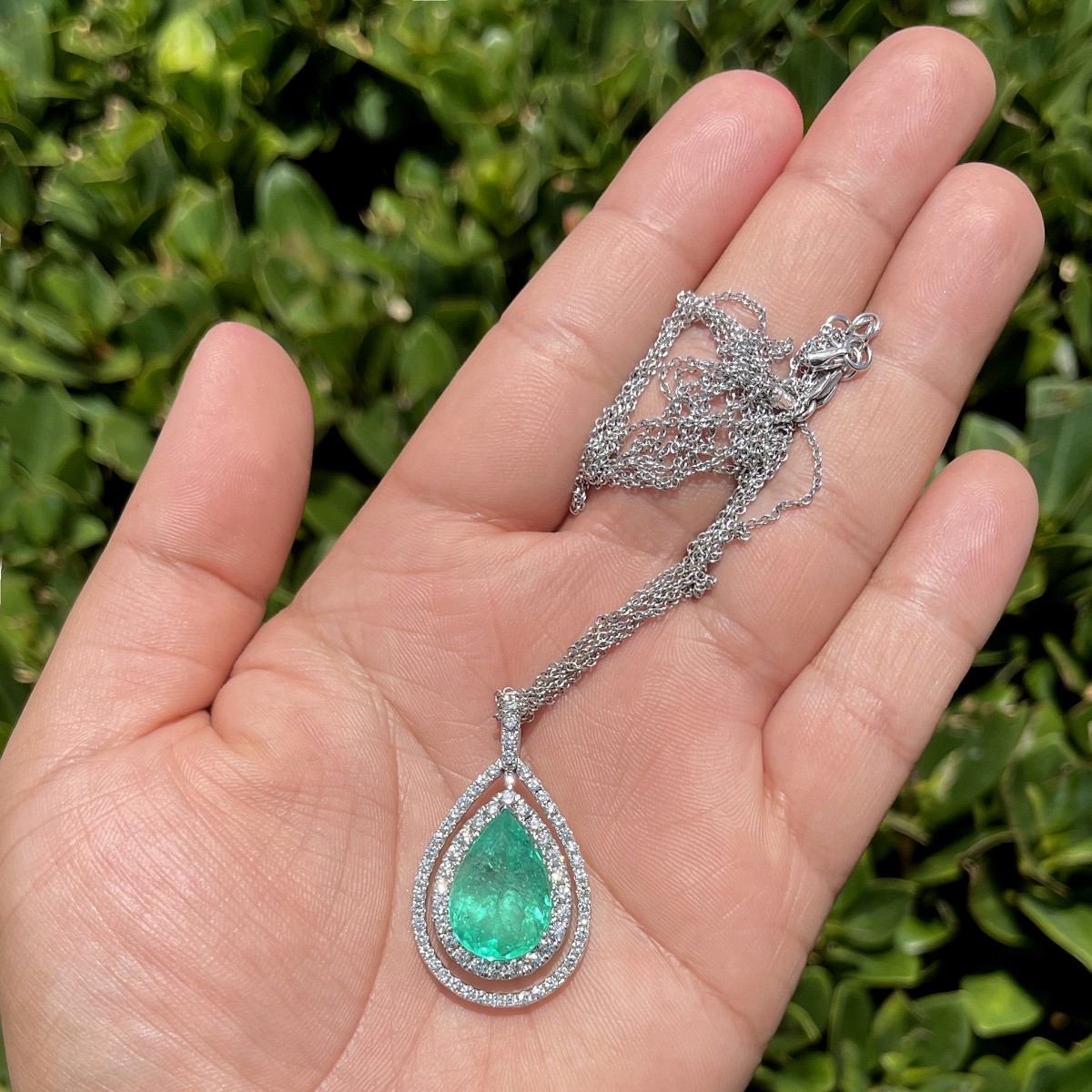 Emerald, Diamond and 18K Necklace