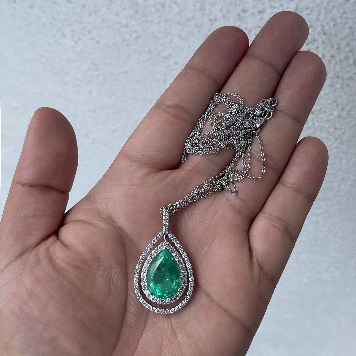 Emerald, Diamond and 18K Necklace