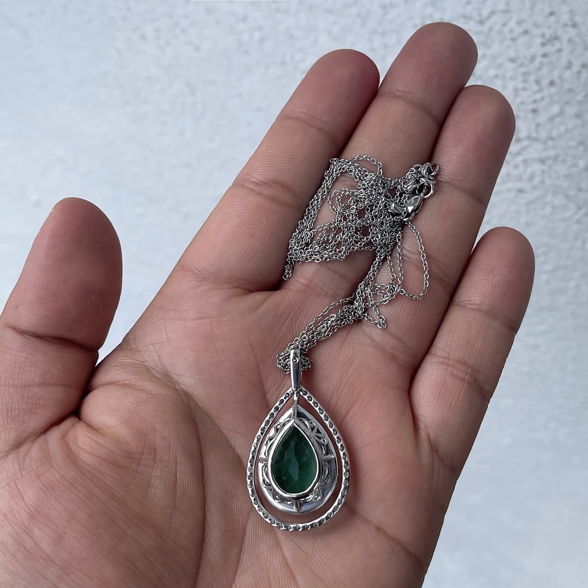 Emerald, Diamond and 18K Necklace