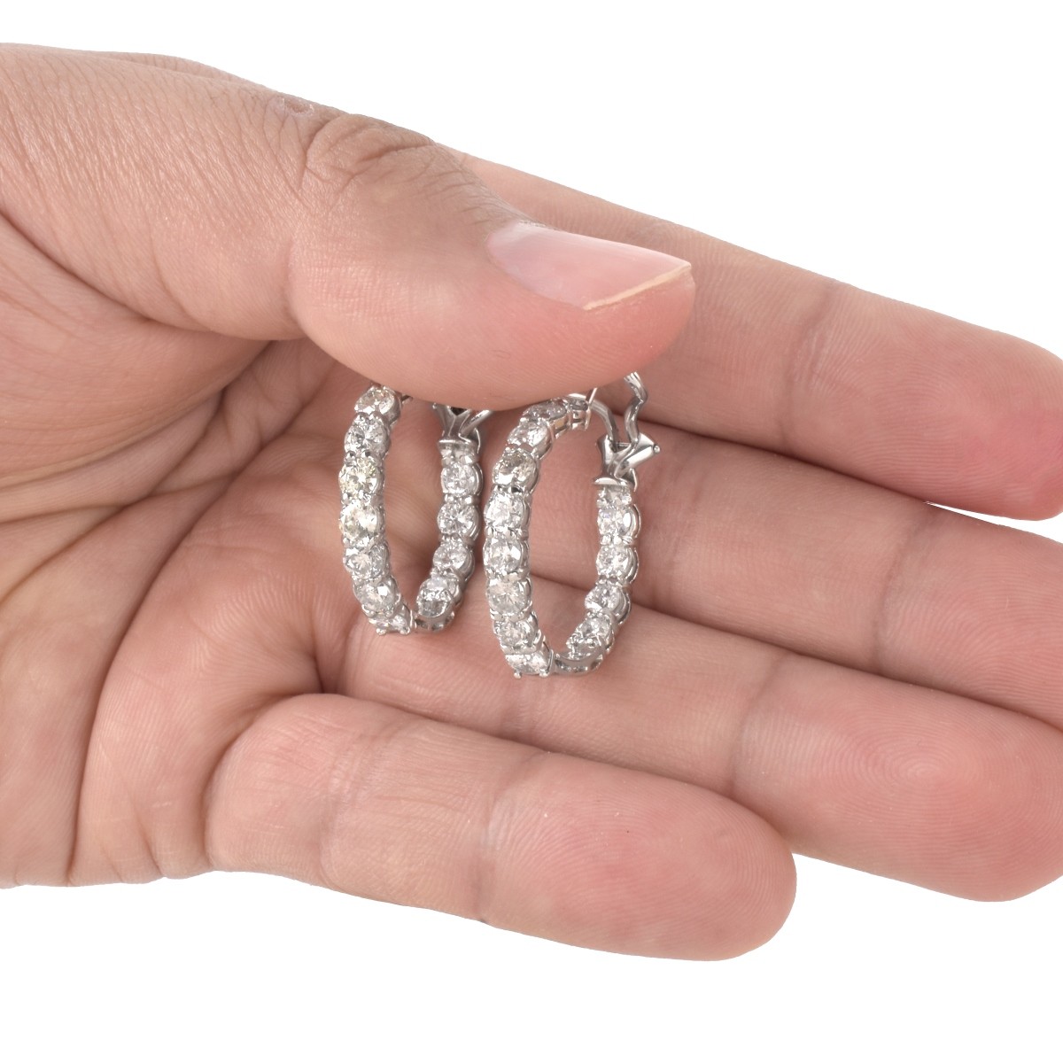 Diamond and Platinum Earrings