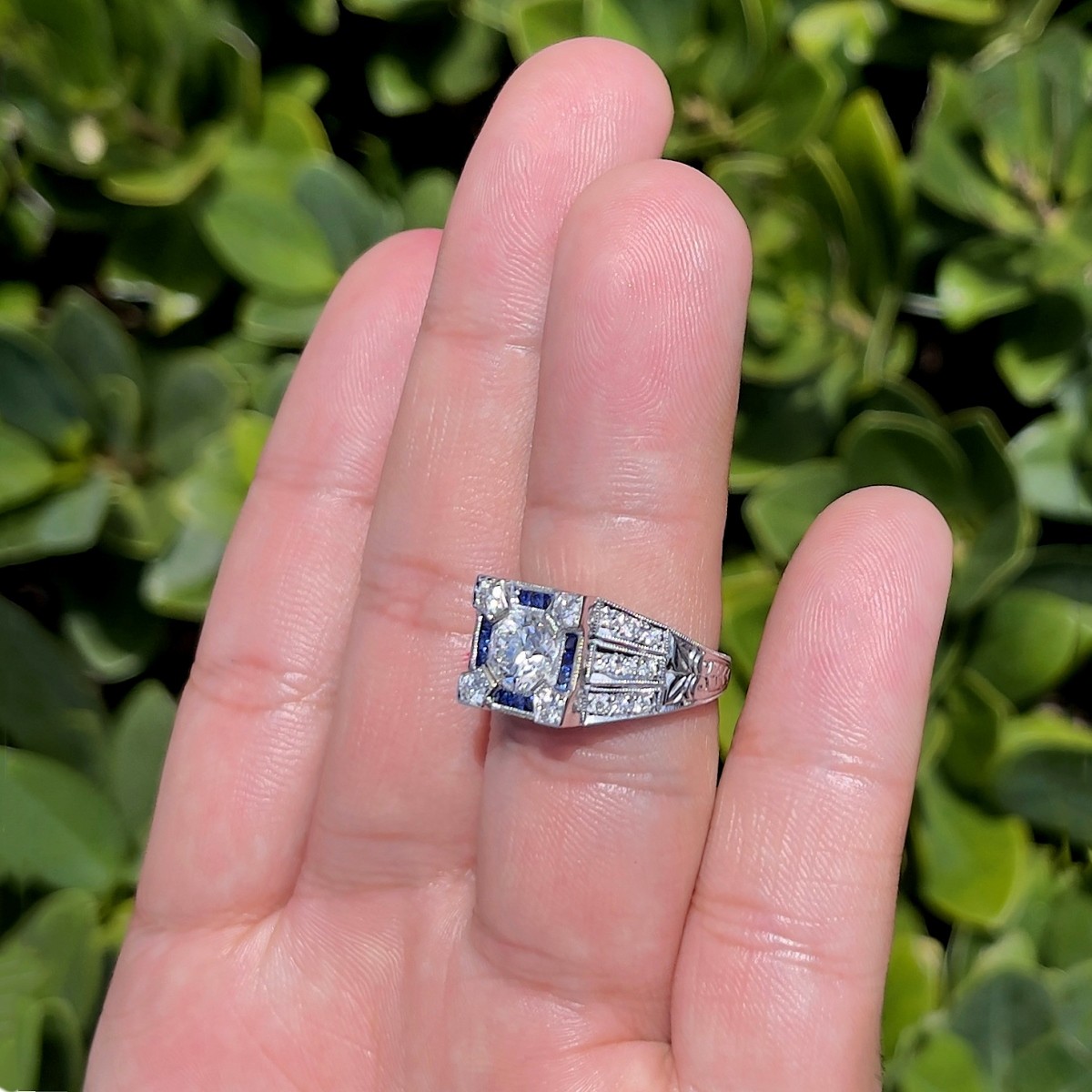 Diamond, Sapphire and 14K Ring