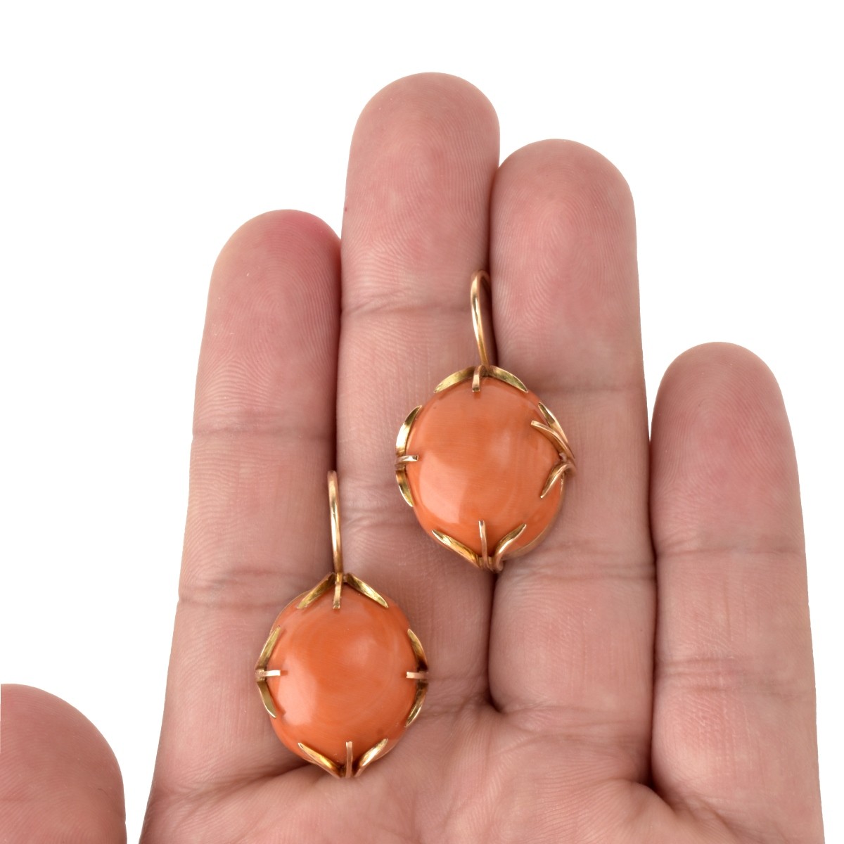 Coral and 18K Earrings