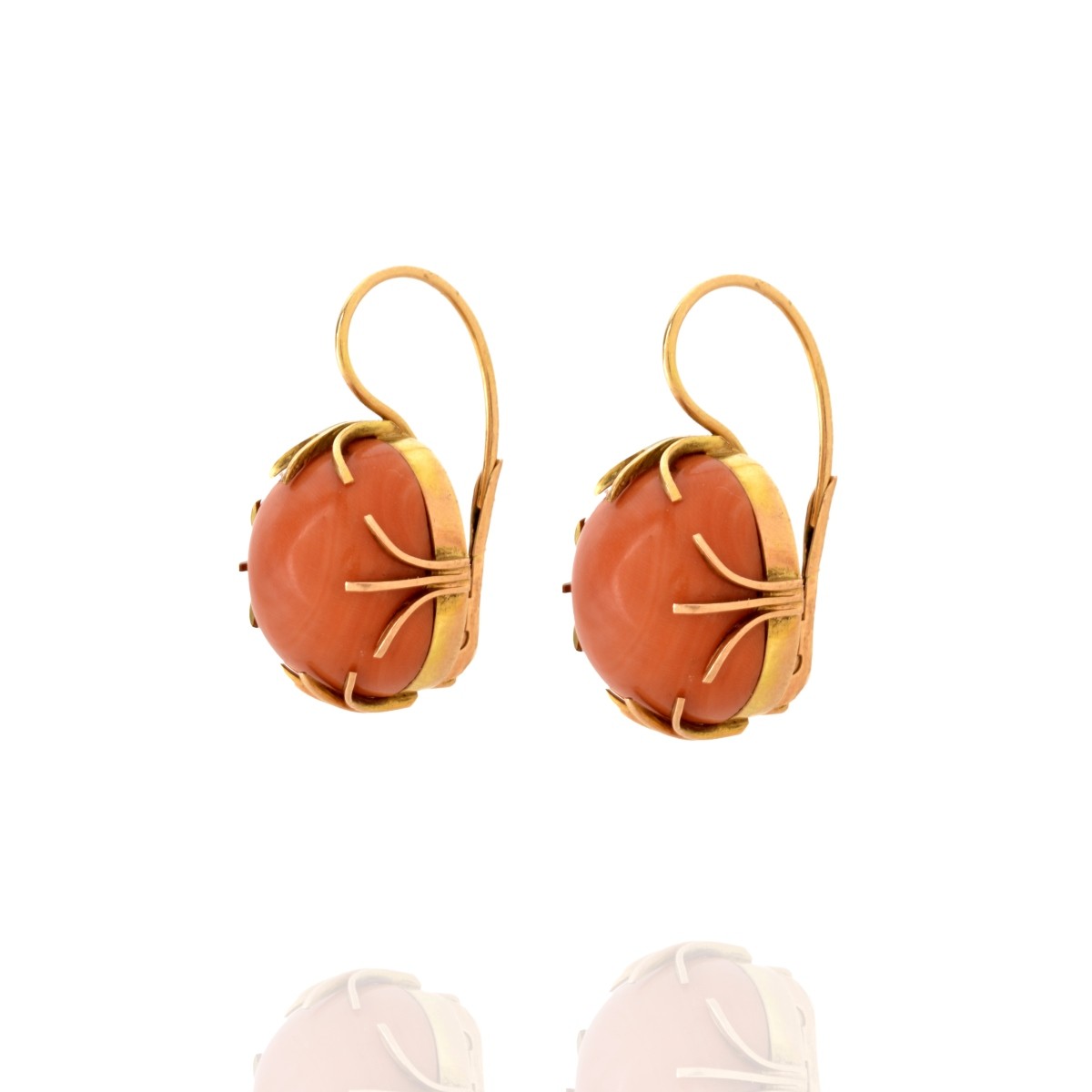 Coral and 18K Earrings