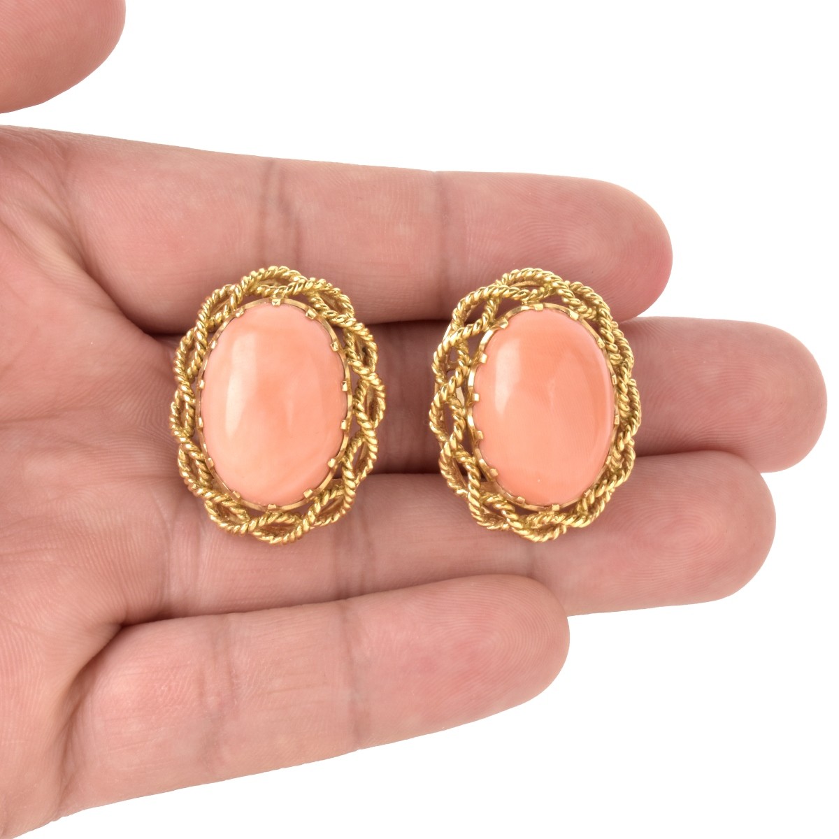 Coral and 18K Earrings