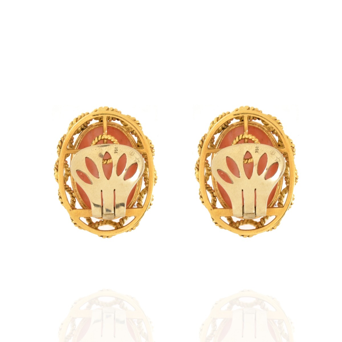 Coral and 18K Earrings