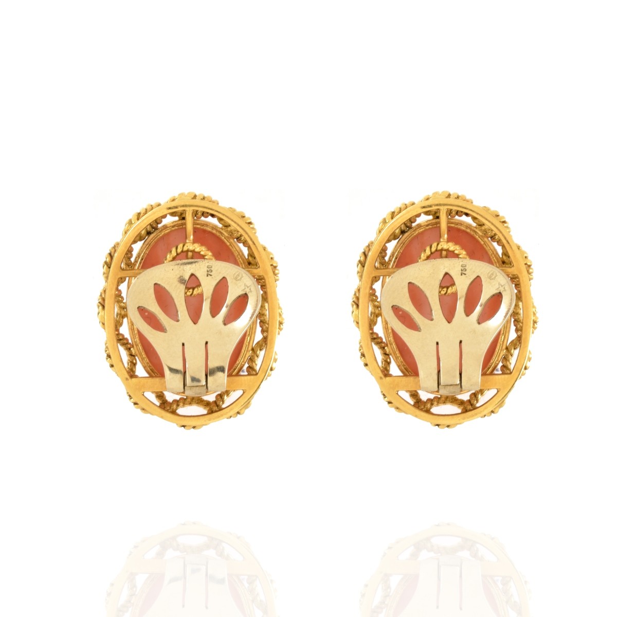 Coral and 18K Earrings