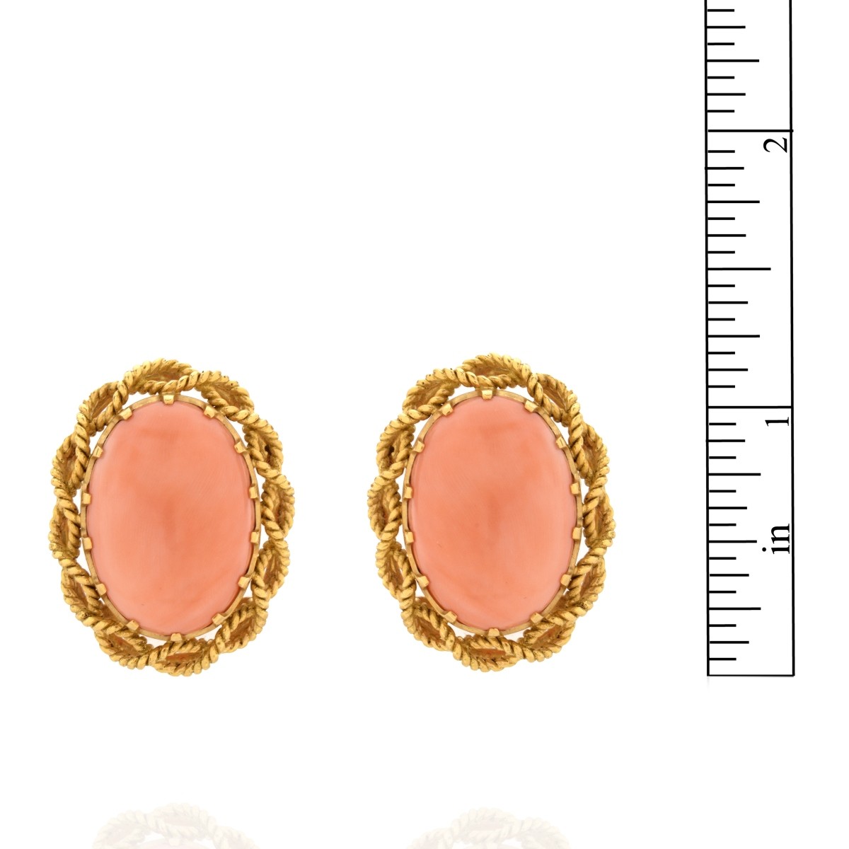 Coral and 18K Earrings