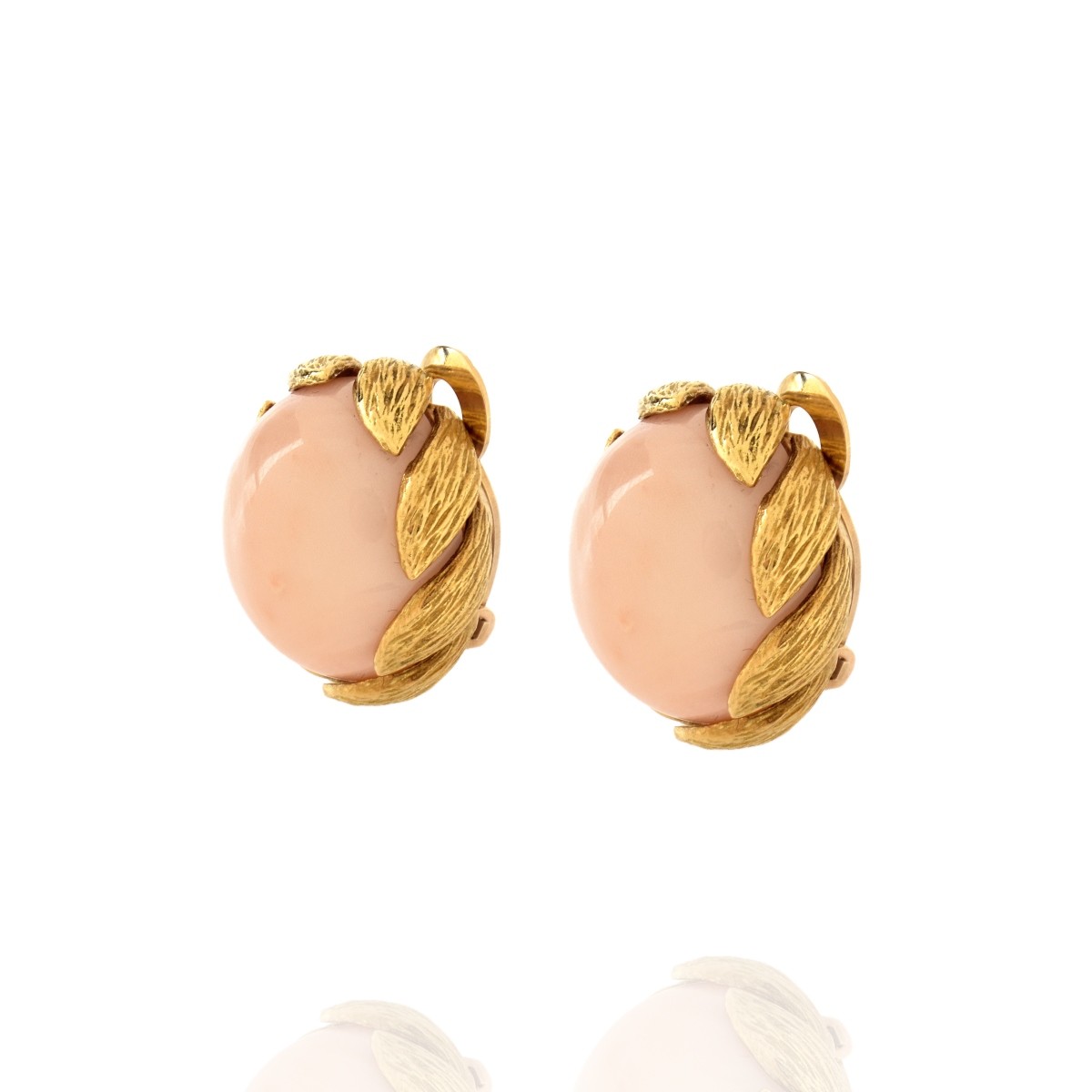 Coral and 18K Earrings