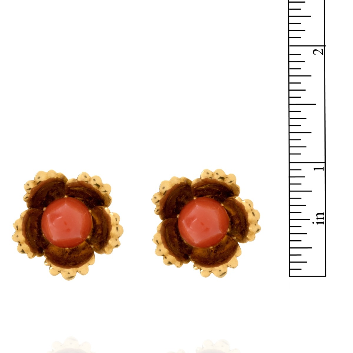 Coral and 18K Earrings