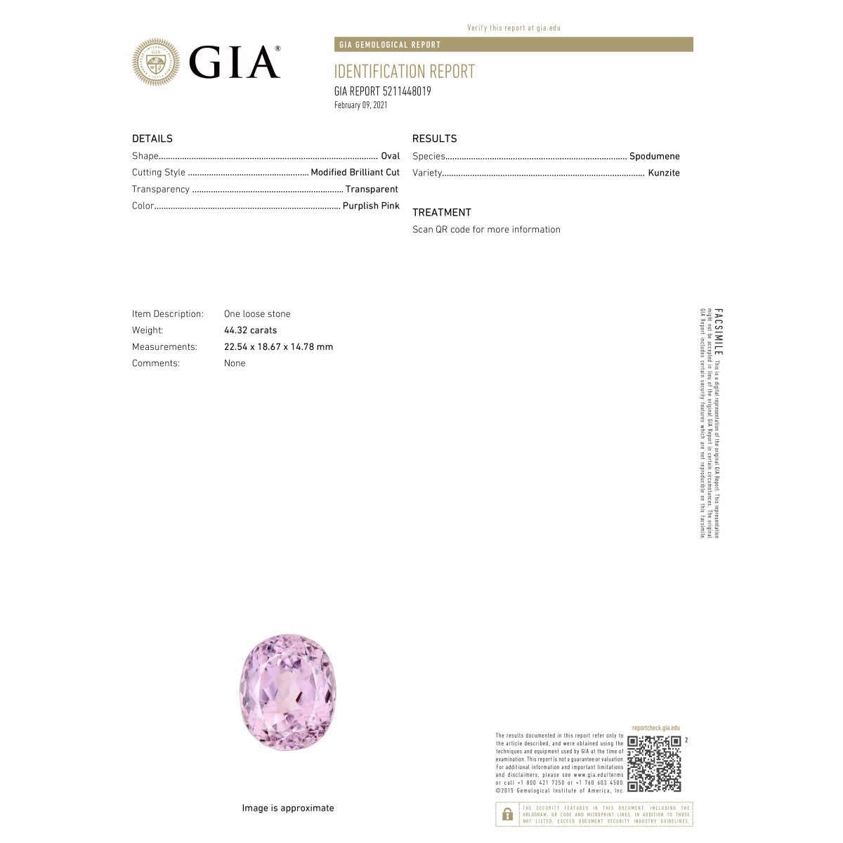 GIA 44.32ct Kunzite