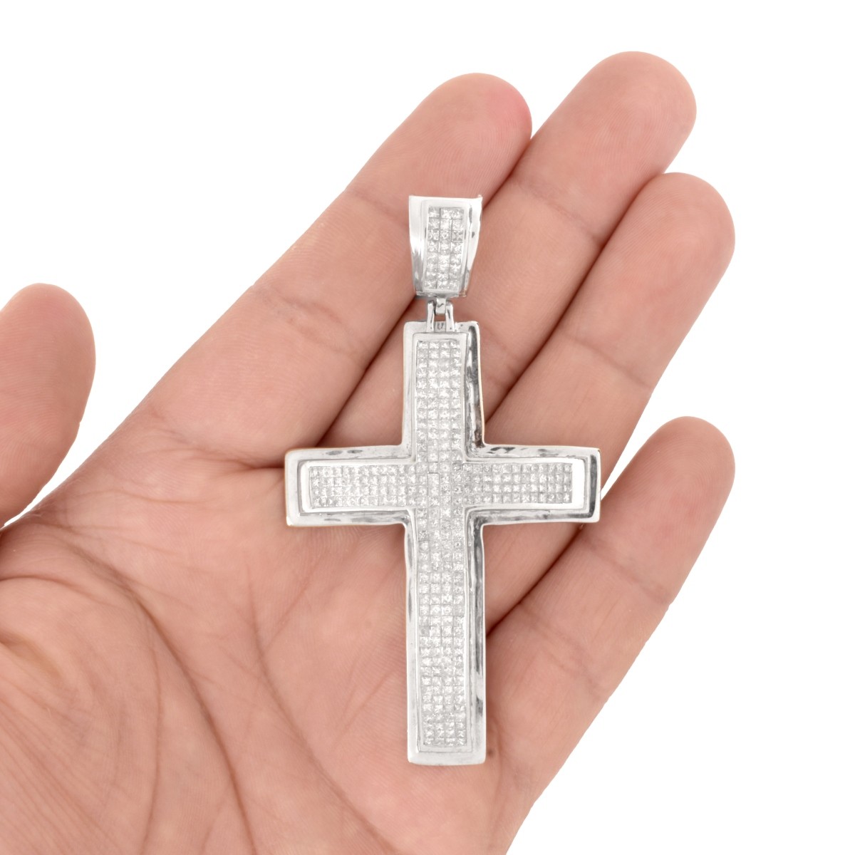 Diamond and 14K Cross Pendant