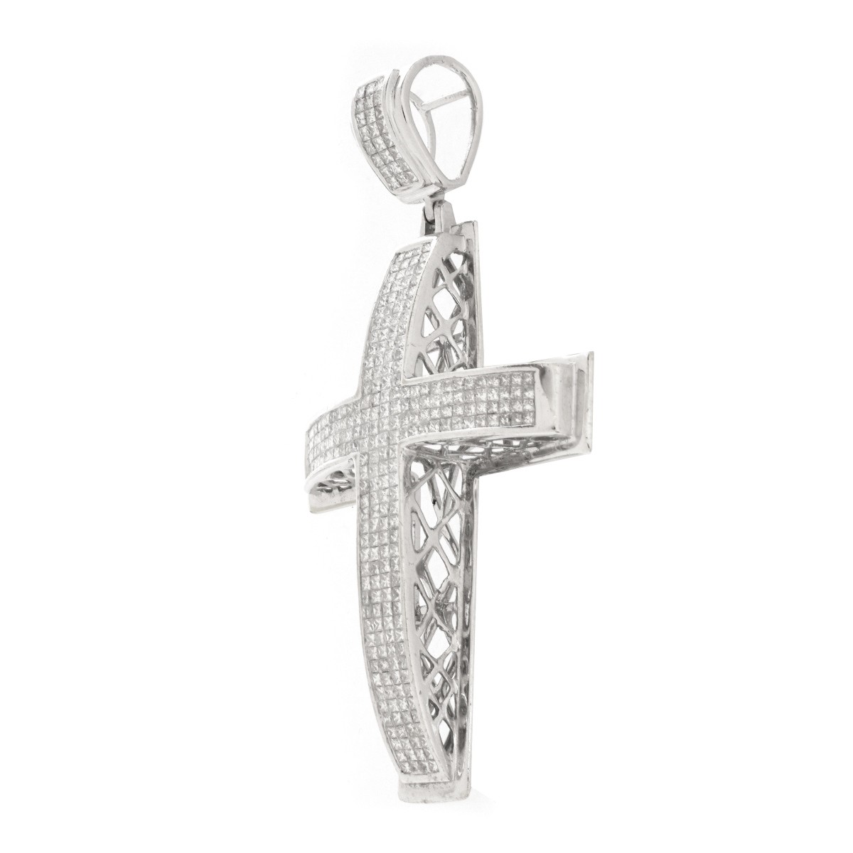 Diamond and 14K Cross Pendant