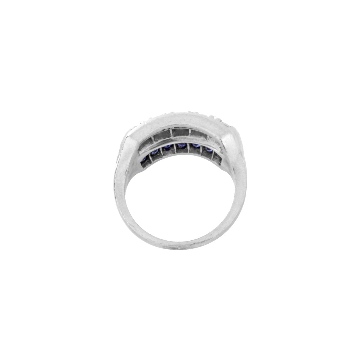 Diamond, Sapphire and Platinum Ring