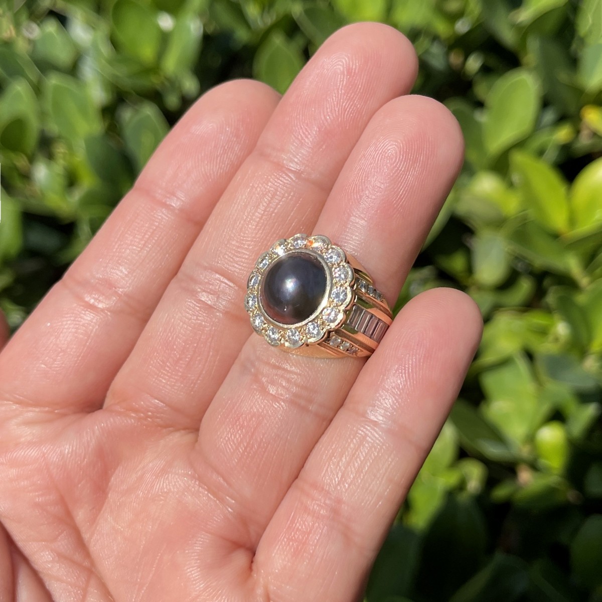 Diamond, Pearl and 14K Ring