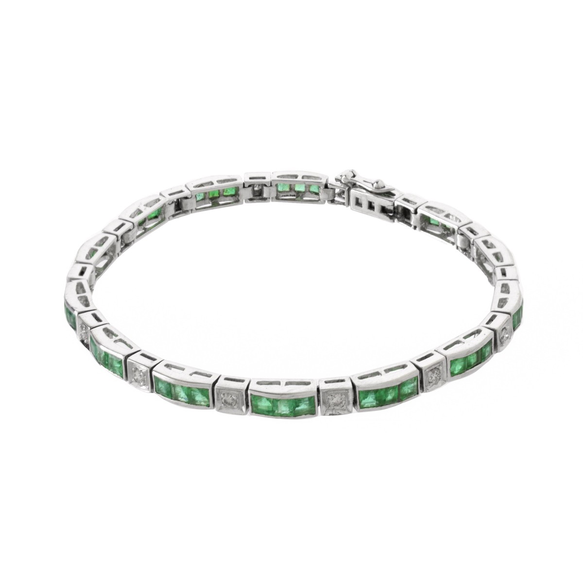 Emerald, Diamond and 18K Bracelet