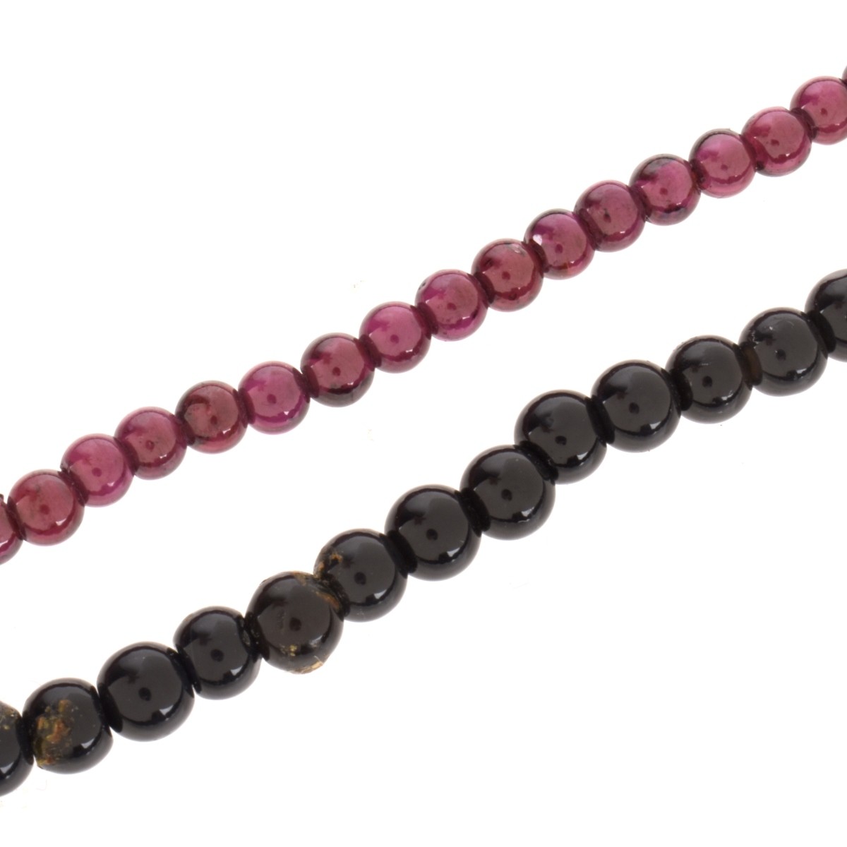 Ruby and Onyx Beaded Necklaces