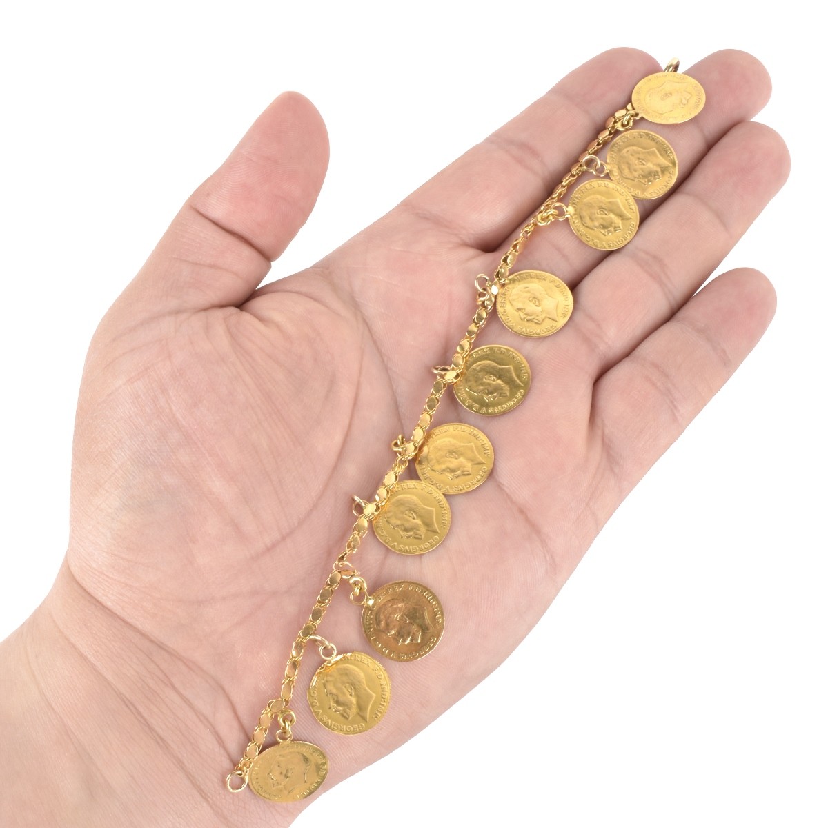 14K and 20K "Coin" Charm Bracelet