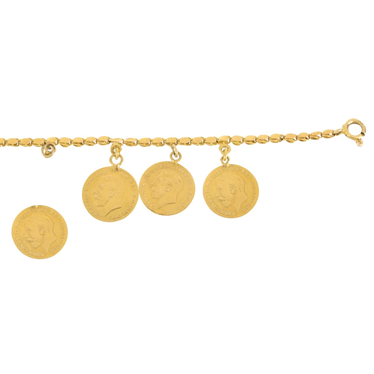 14K and 20K "Coin" Charm Bracelet