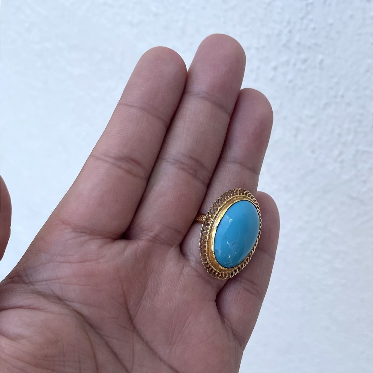 Turquoise and 18K Ring