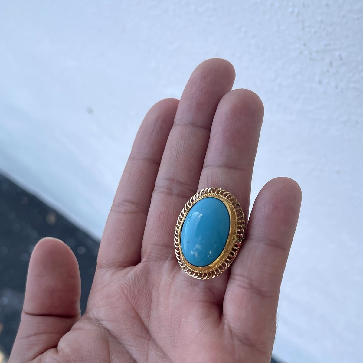 Turquoise and 18K Ring