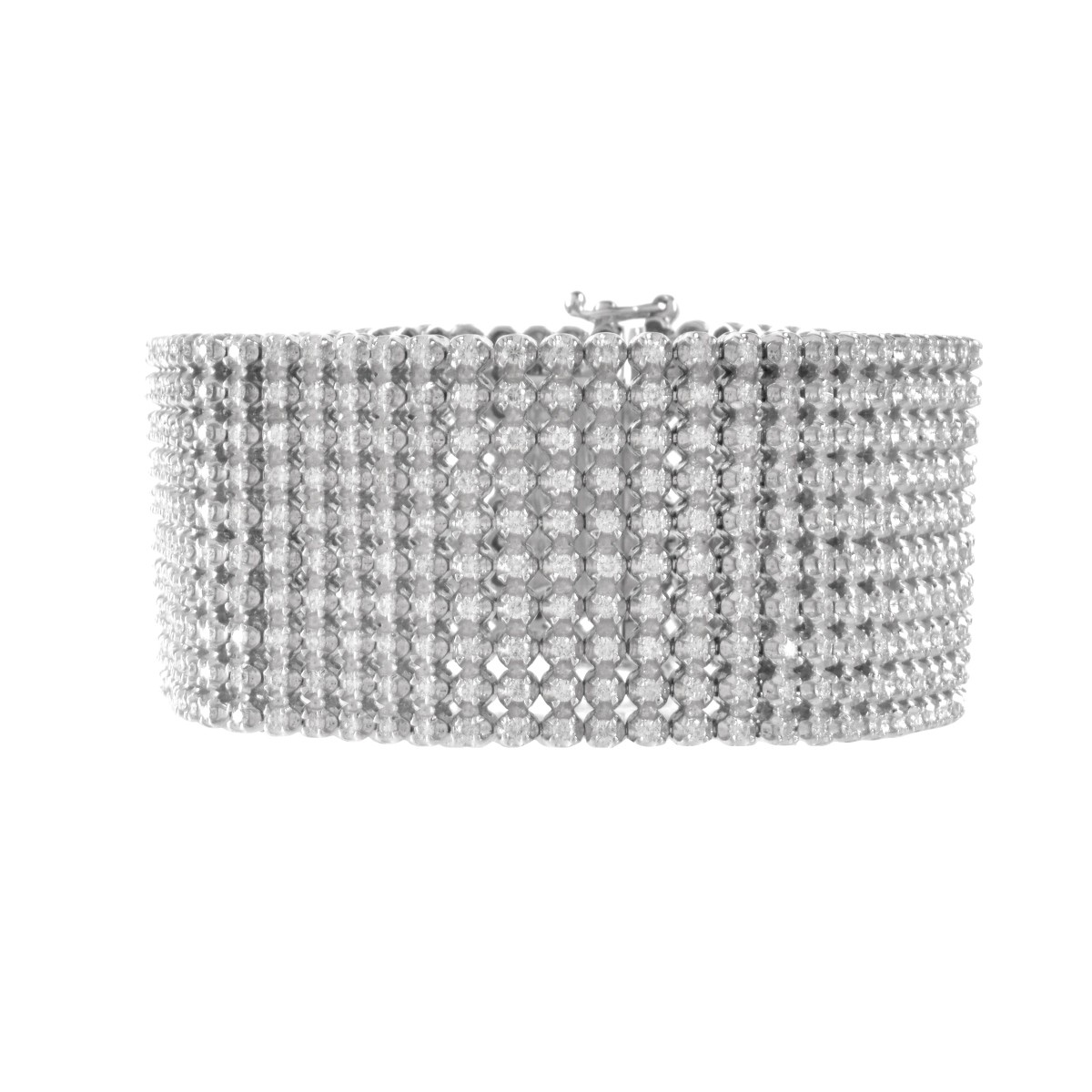 Diamond and 14K Wide Bracelet