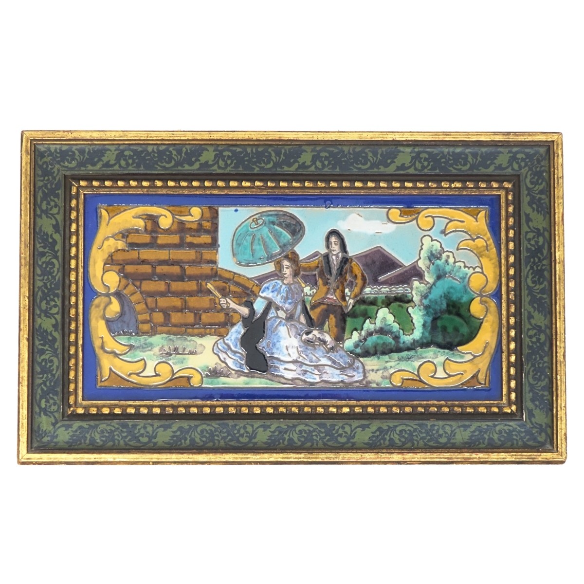 Vintage Majolica Ceramic Tile/Plaque