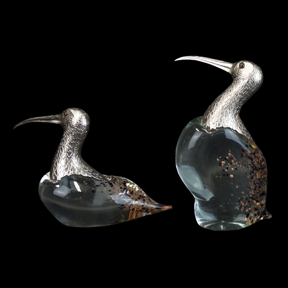 Vintage Murano Style Bird Figurines