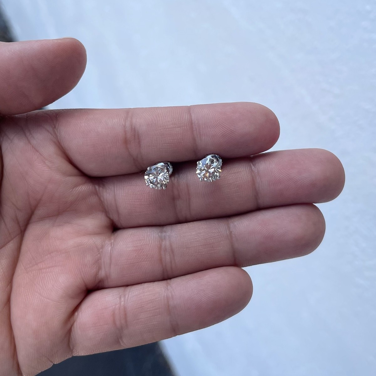 Diamond and 14K Ear Studs