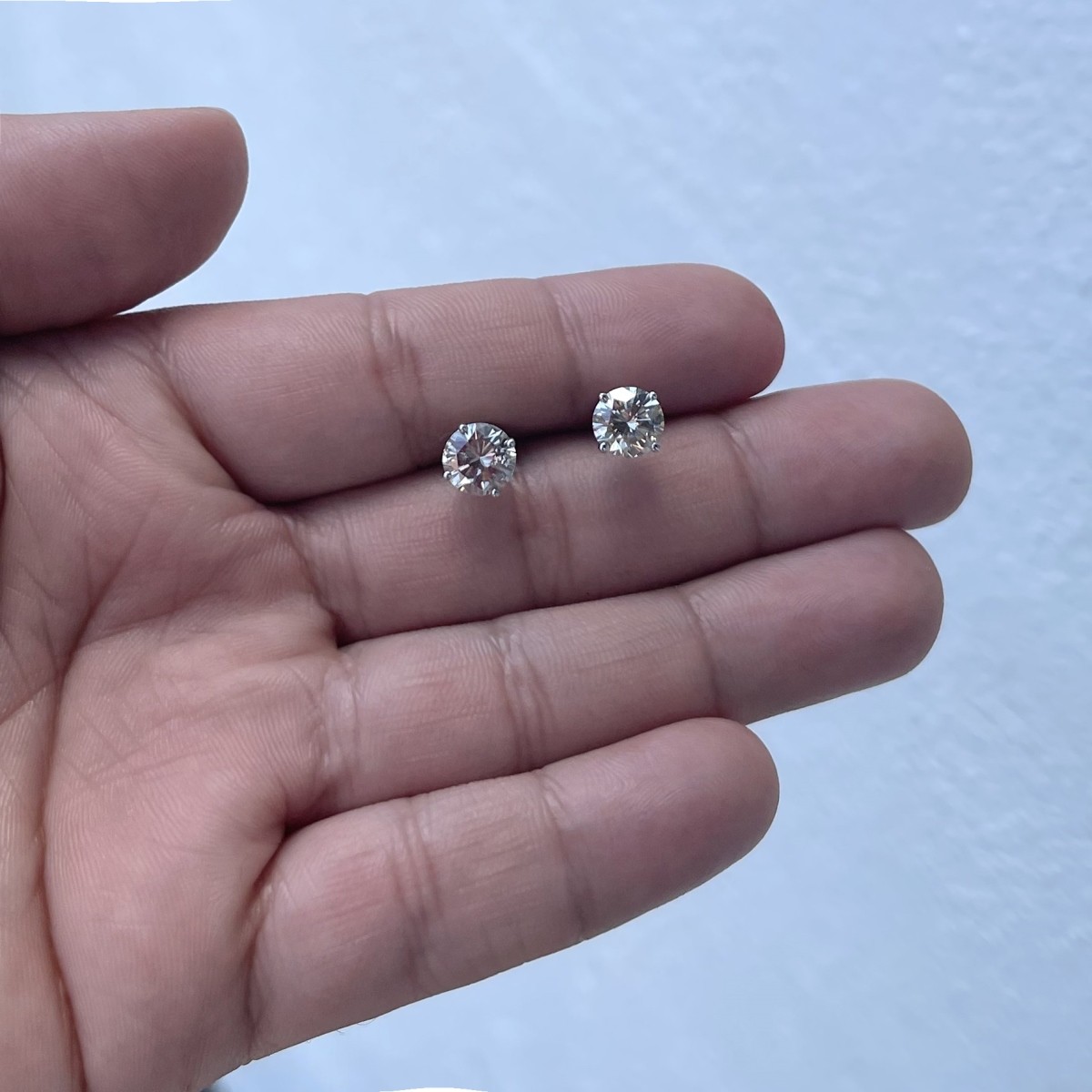 Diamond and 14K Ear Studs