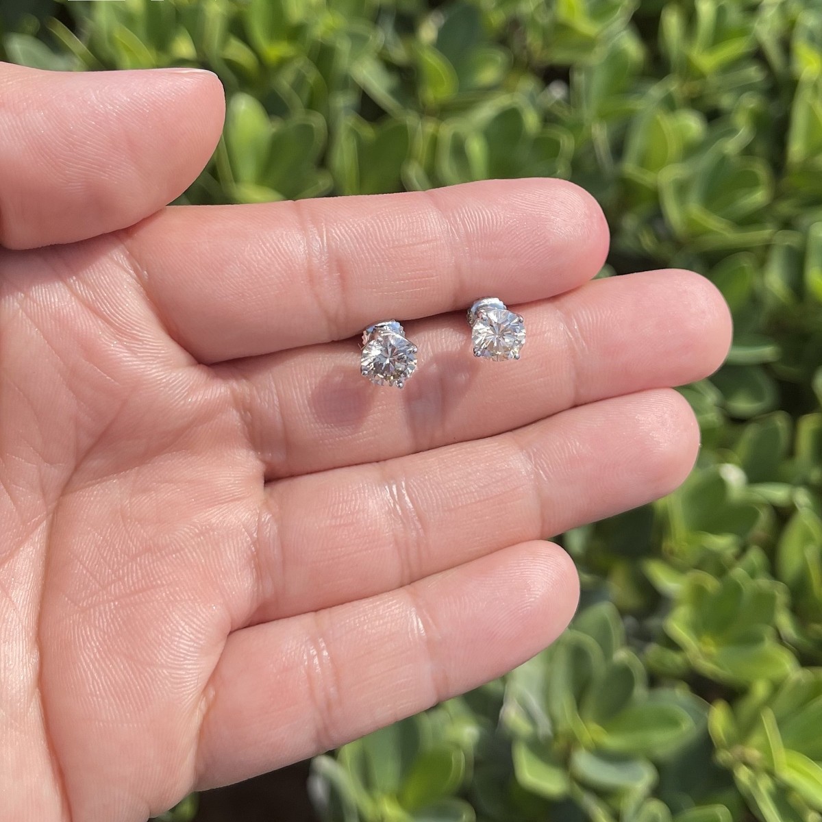 Diamond and 14K Ear Studs