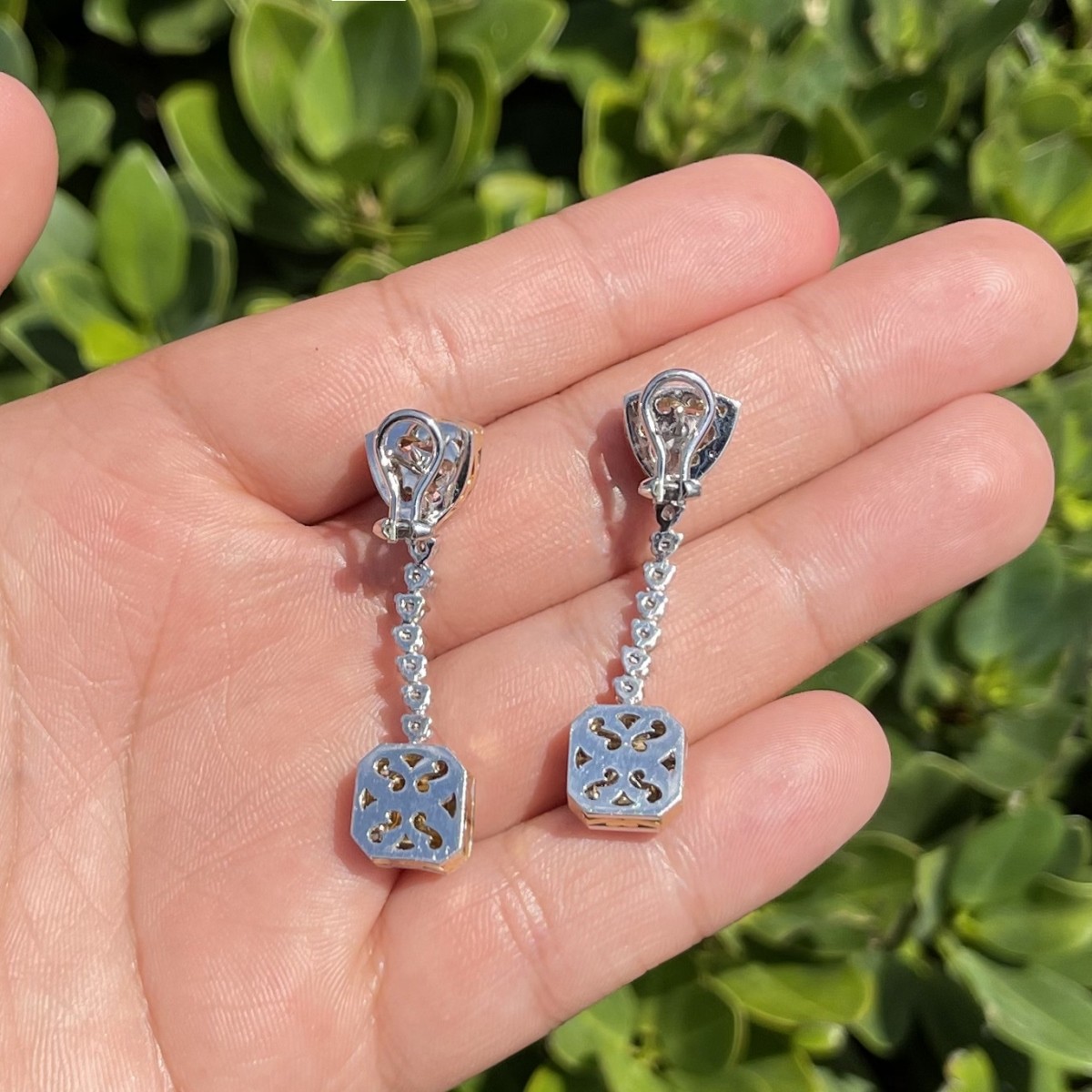 Fancy Diamond and 18K Earrings