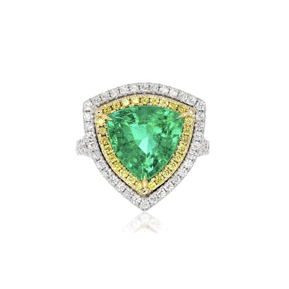 Emerald, Diamond and 18K Ring