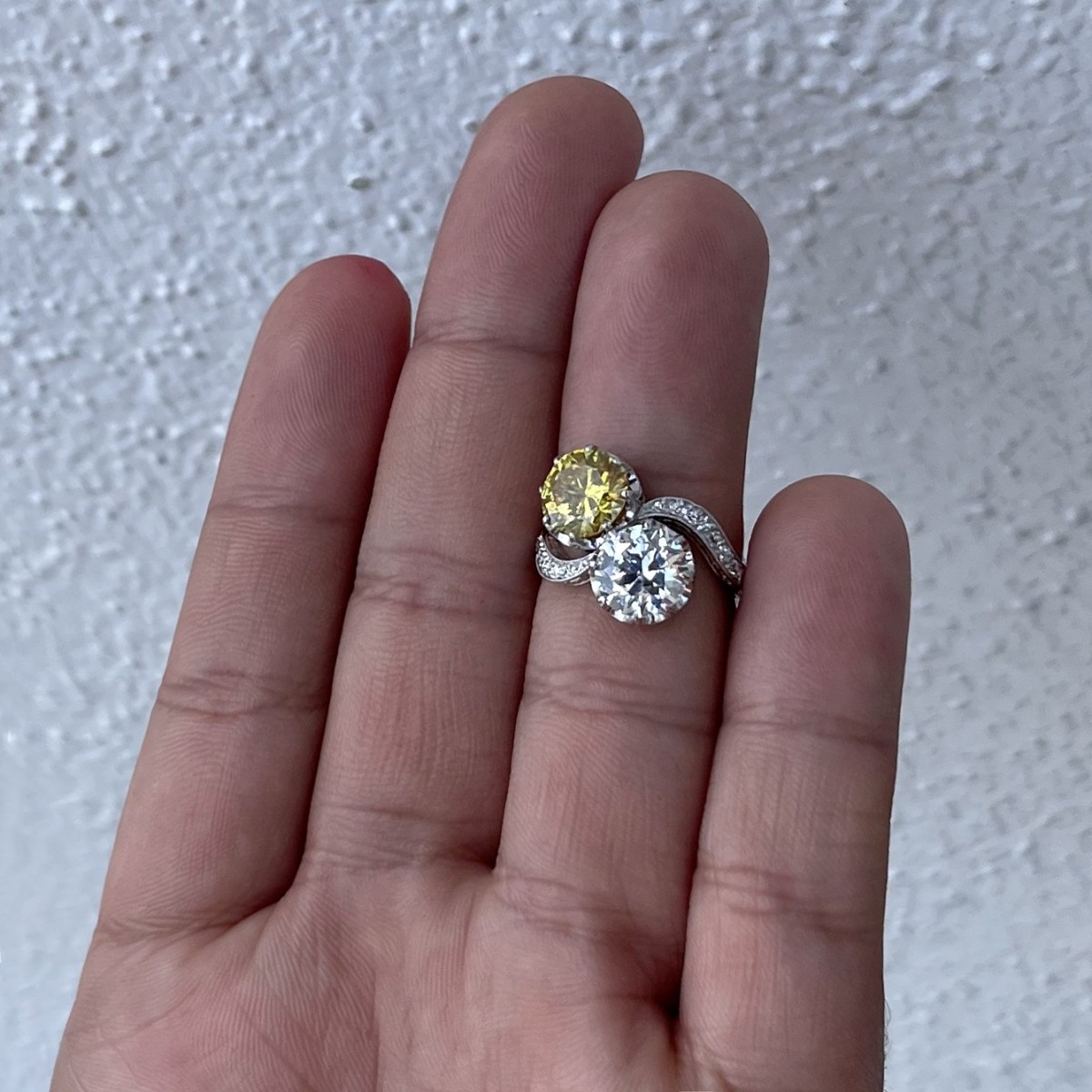 GIA Art Deco Diamond and Platinum Ring