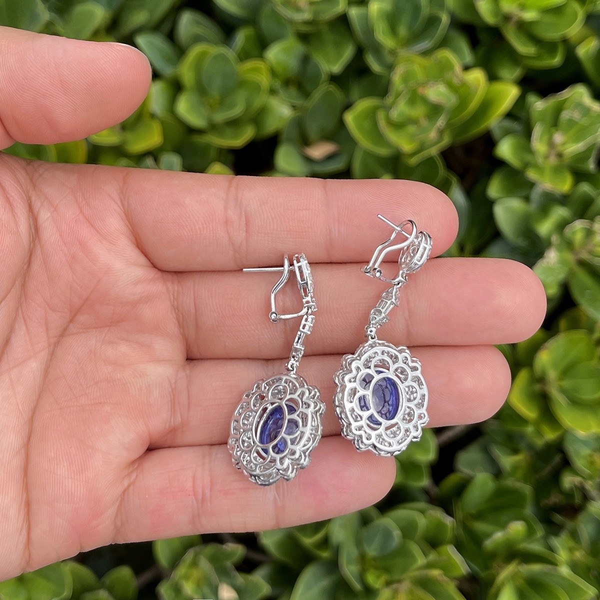 Tanzanite, Diamond and 18K Earrings.