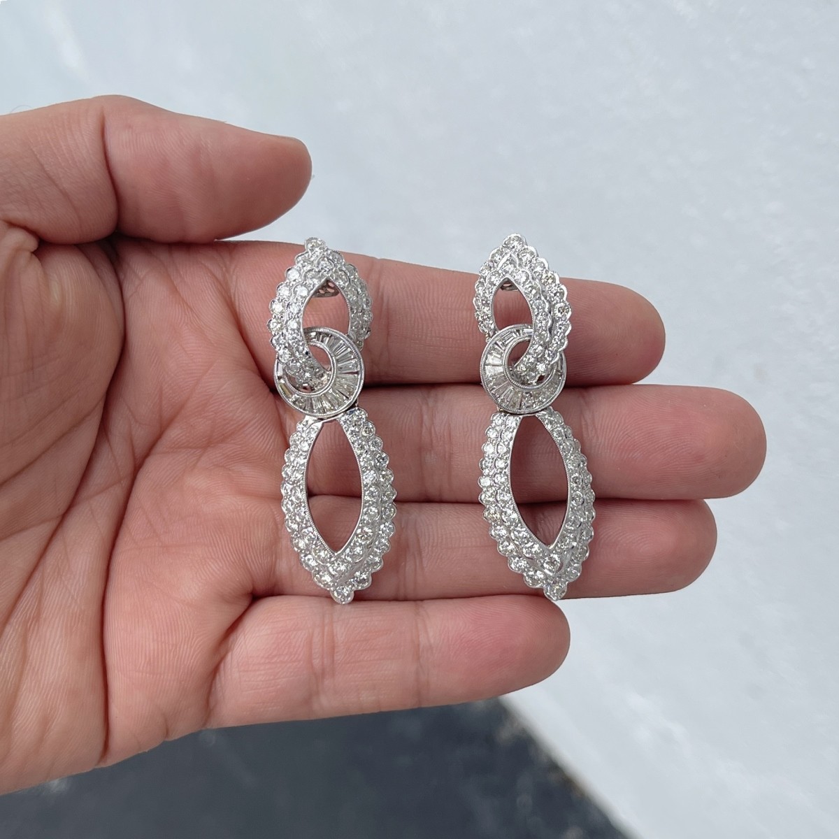 Diamond and Platinum Earrings