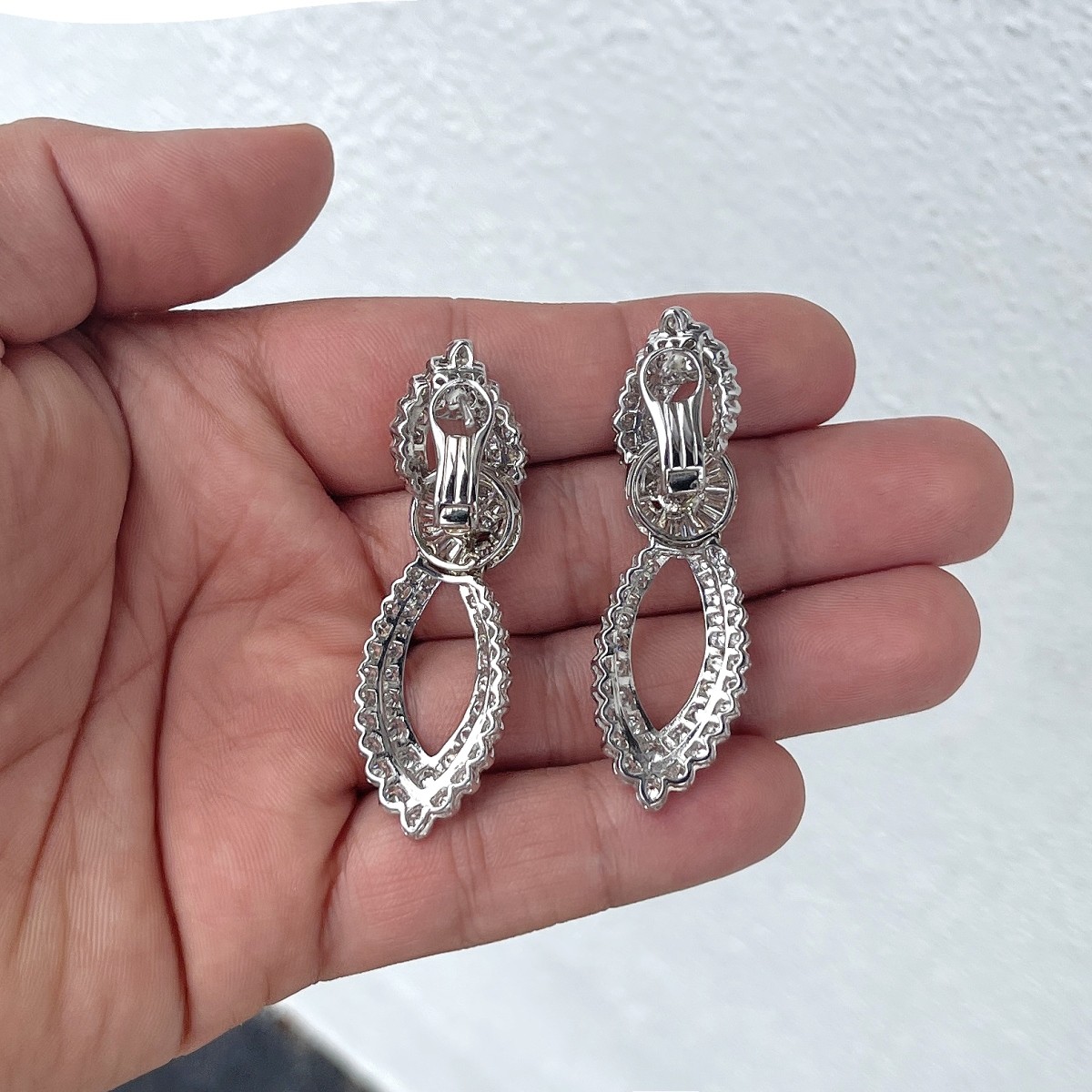 Diamond and Platinum Earrings