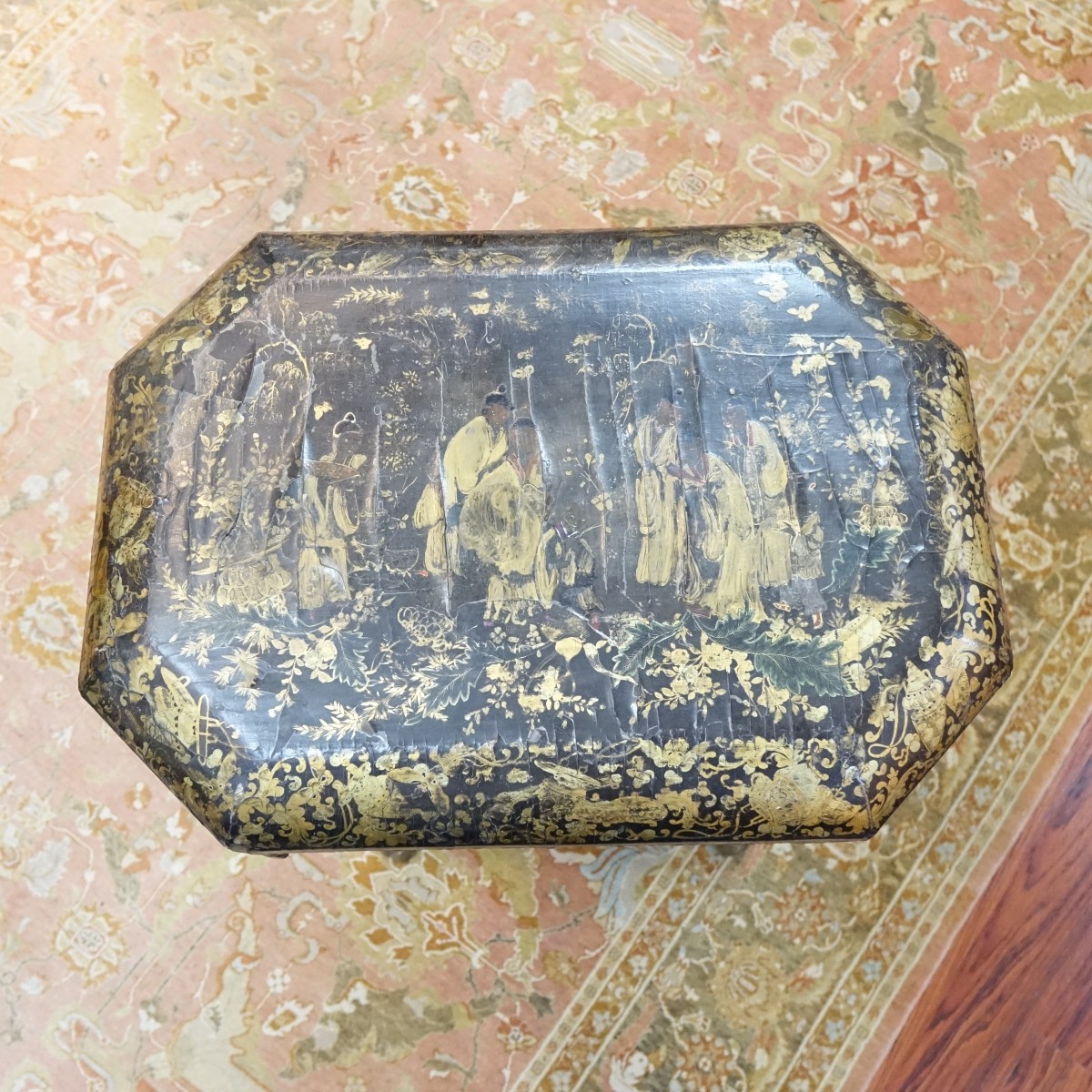19th C English Regency Chinoiserie Sewing Stand
