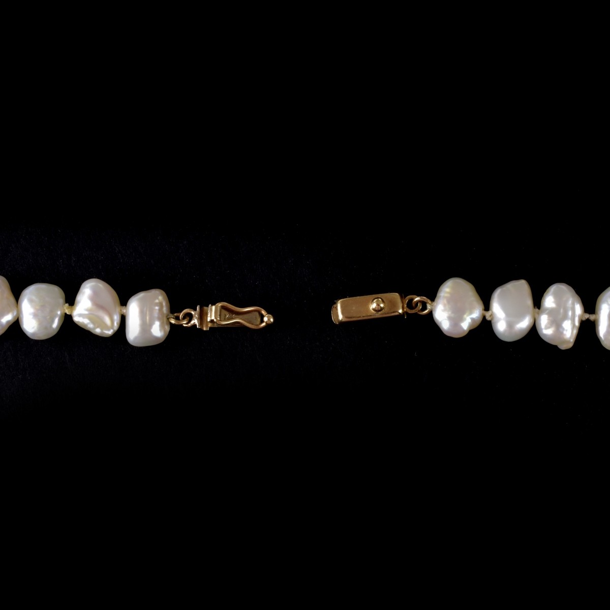 Pearl, Enamel and 14K Necklace
