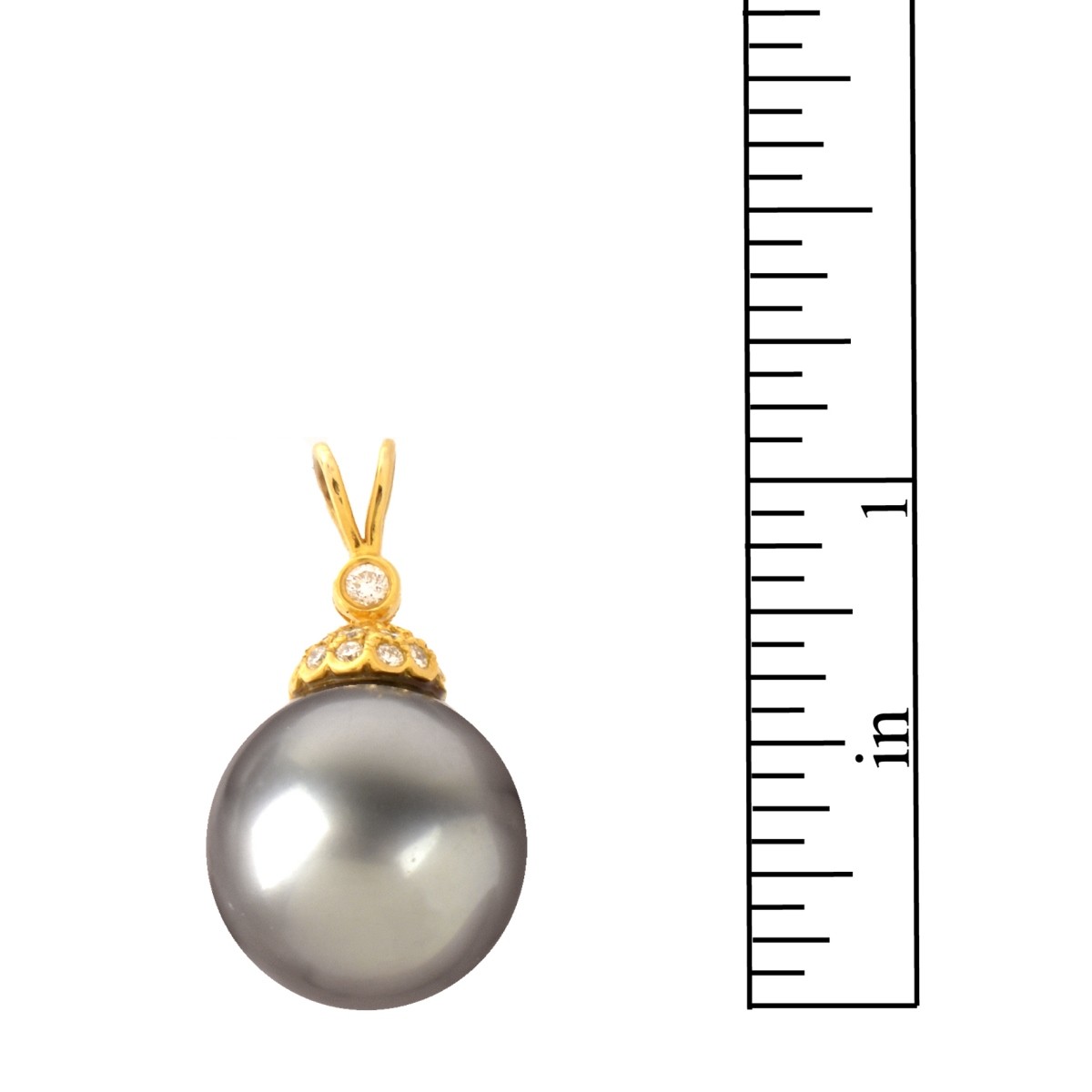 15mm Pearl, Diamond and 14K Pendant