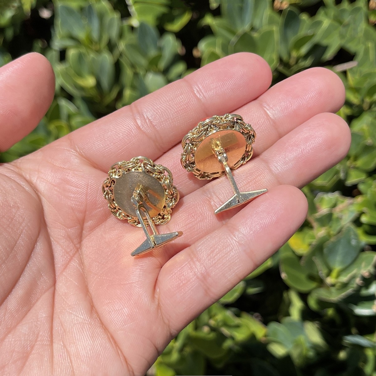 Coral and 18K Cufflinks