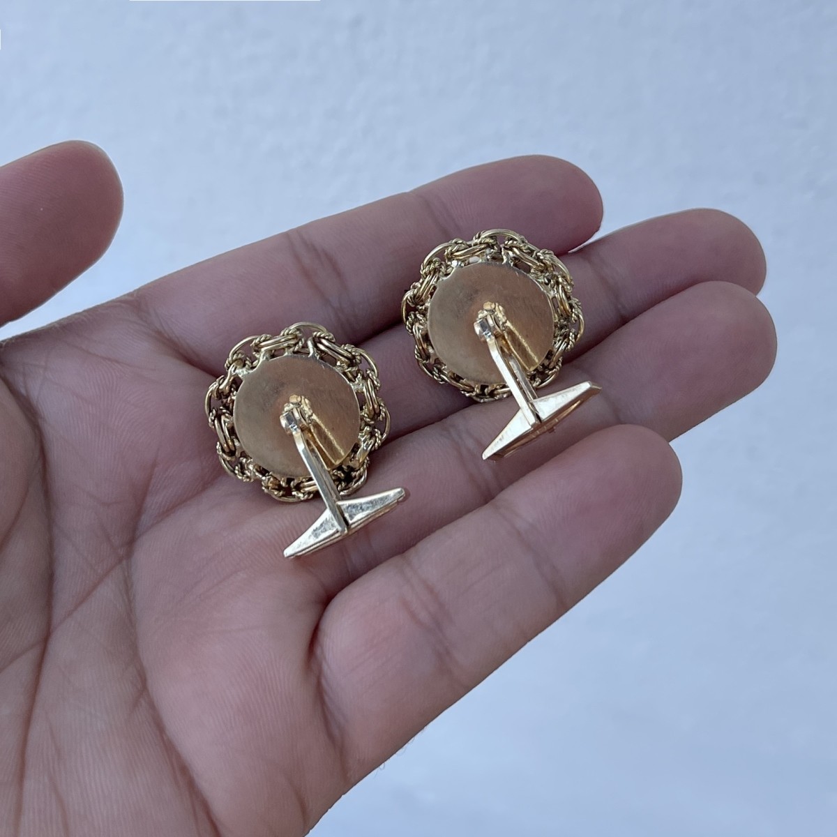 Coral and 18K Cufflinks