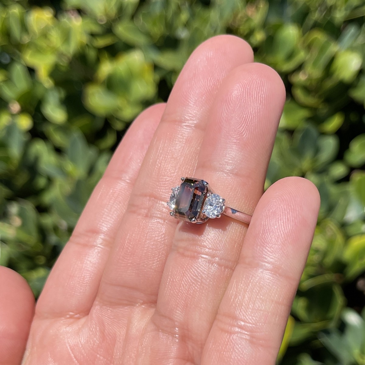 Fancy Brown Diamond and Platinum Ring