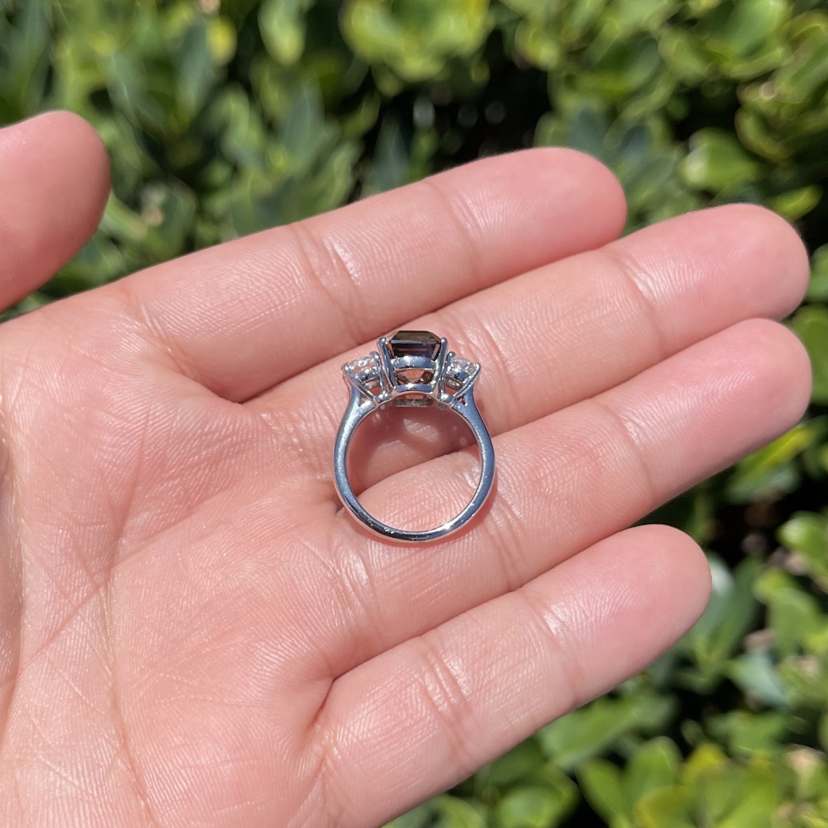 Fancy Brown Diamond and Platinum Ring