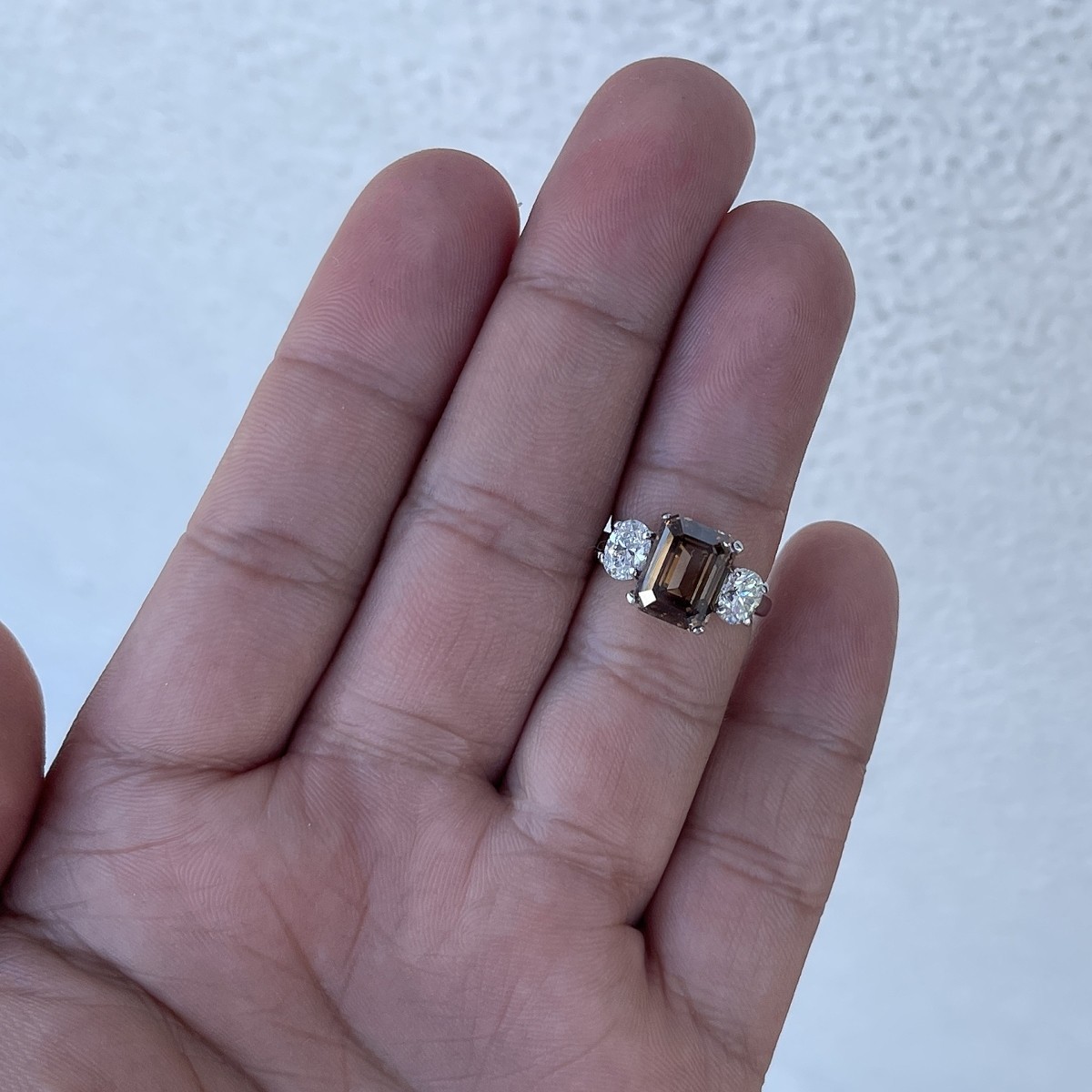 Fancy Brown Diamond and Platinum Ring