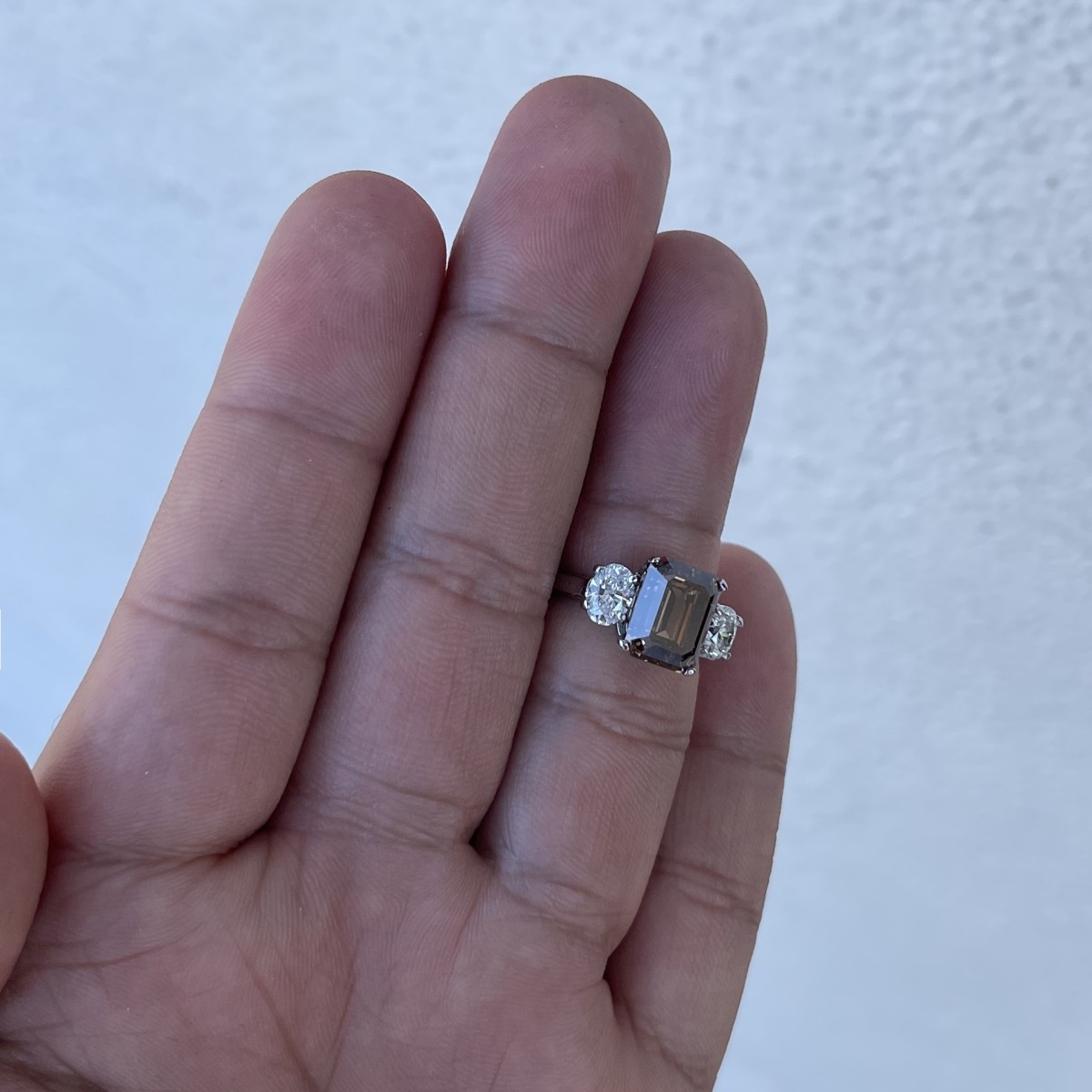 Fancy Brown Diamond and Platinum Ring